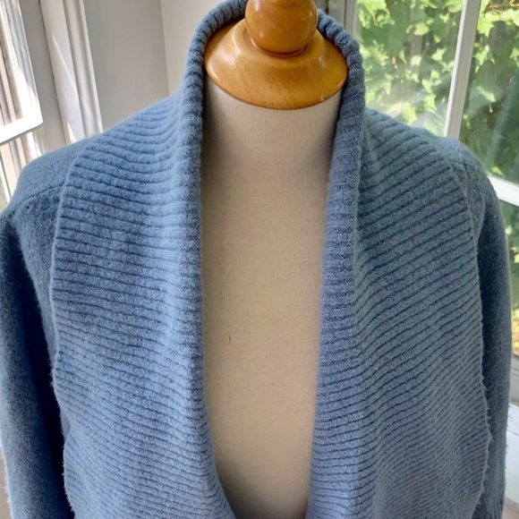 Jones New York Sweaters - Jones New York Light Blue Ribbed Shawl Collar Cardigan
